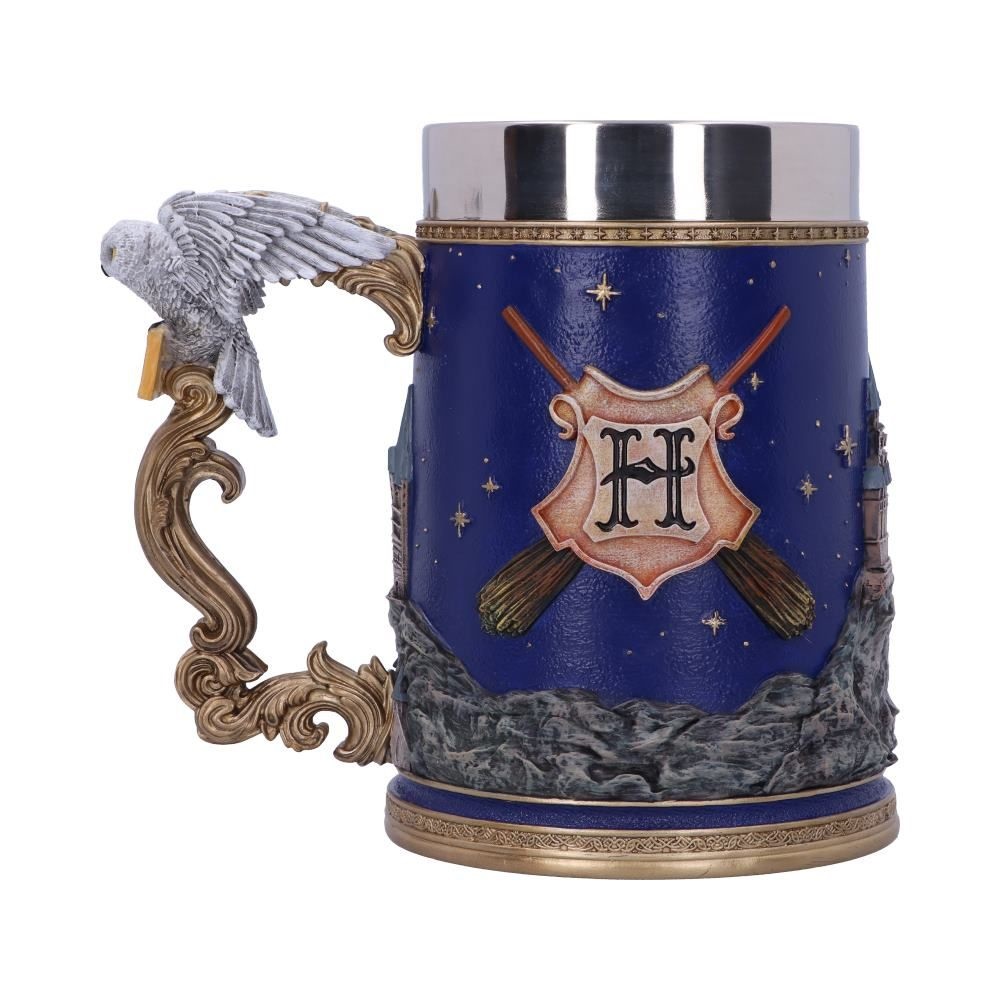 Nemesis Now Boccale in Peltro Harry Potter Hogwarts con Coperchio - B5795U1, Dipinto a Mano, 15,5 cm