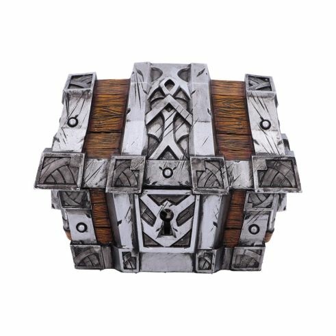Nemesis Now World of Warcraft Scatola del Tesoro Silverbound 10.5cm in Resina Argento/Marrone - Merchandising Ufficiale