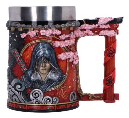 Nemesis Now Boccale da Birra Assassin's Creed Shadows - 17.5 cm, Resina Arancione con Inserto in Acciaio Inossidabile