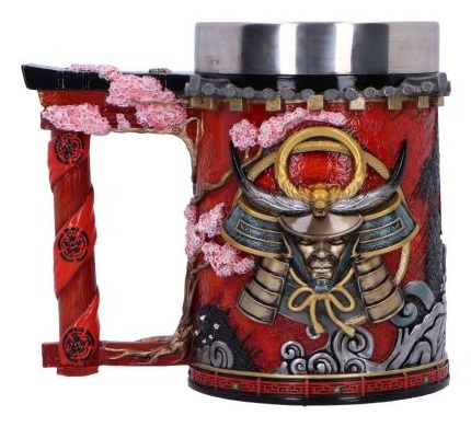 Nemesis Now Boccale da Birra Assassin's Creed Shadows - 17.5 cm, Resina Arancione con Inserto in Acciaio Inossidabile