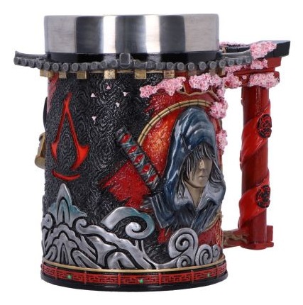 Nemesis Now Boccale da Birra Assassin's Creed Shadows - 17.5 cm, Resina Arancione con Inserto in Acciaio Inossidabile