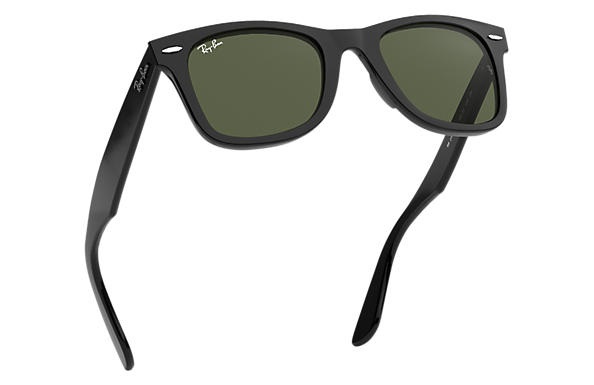 Ray-Ban Wayfarer Classic RB2140 - Occhiali da Sole Nero con Lenti G-15 Verde, Forma Quadrata, Unisex