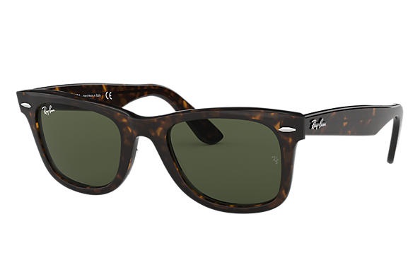 Ray-Ban RB2140 Original Wayfarer Occhiali da Sole Tartarugato G-15 Verde Polarizzati 50 mm Unisex