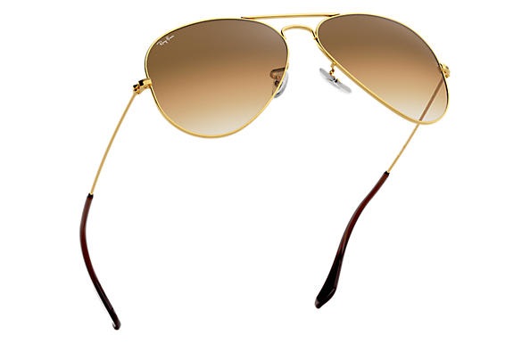 Ray-Ban RB3025 Aviator Large Metal Gradient - Occhiali da Sole Unisex in Oro con Lenti Marroni Sfumate