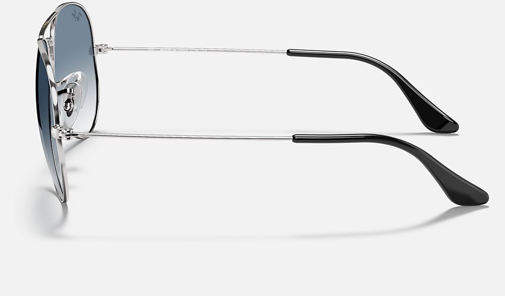 Ray-Ban RB3025 Aviator Gradient Occhiali da Sole Argento con Lenti Sfumate Azzurro Unisex