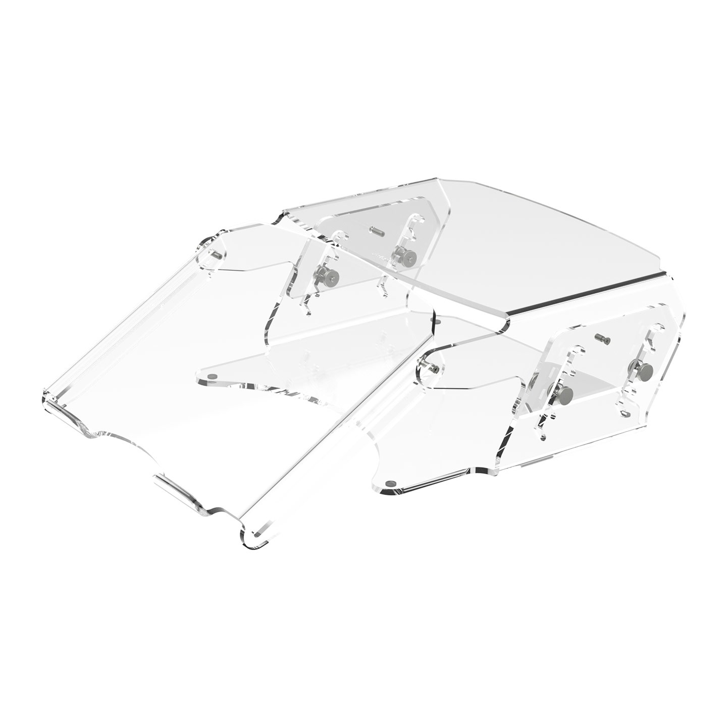 Dataflex Addit Rialzo Monitor - Regolabile 570, Acrilico Trasparente, Supporto Ergonomico fino a 15 kg, Altezza Regolabile 100-160 mm, Portadocumenti Incorporato