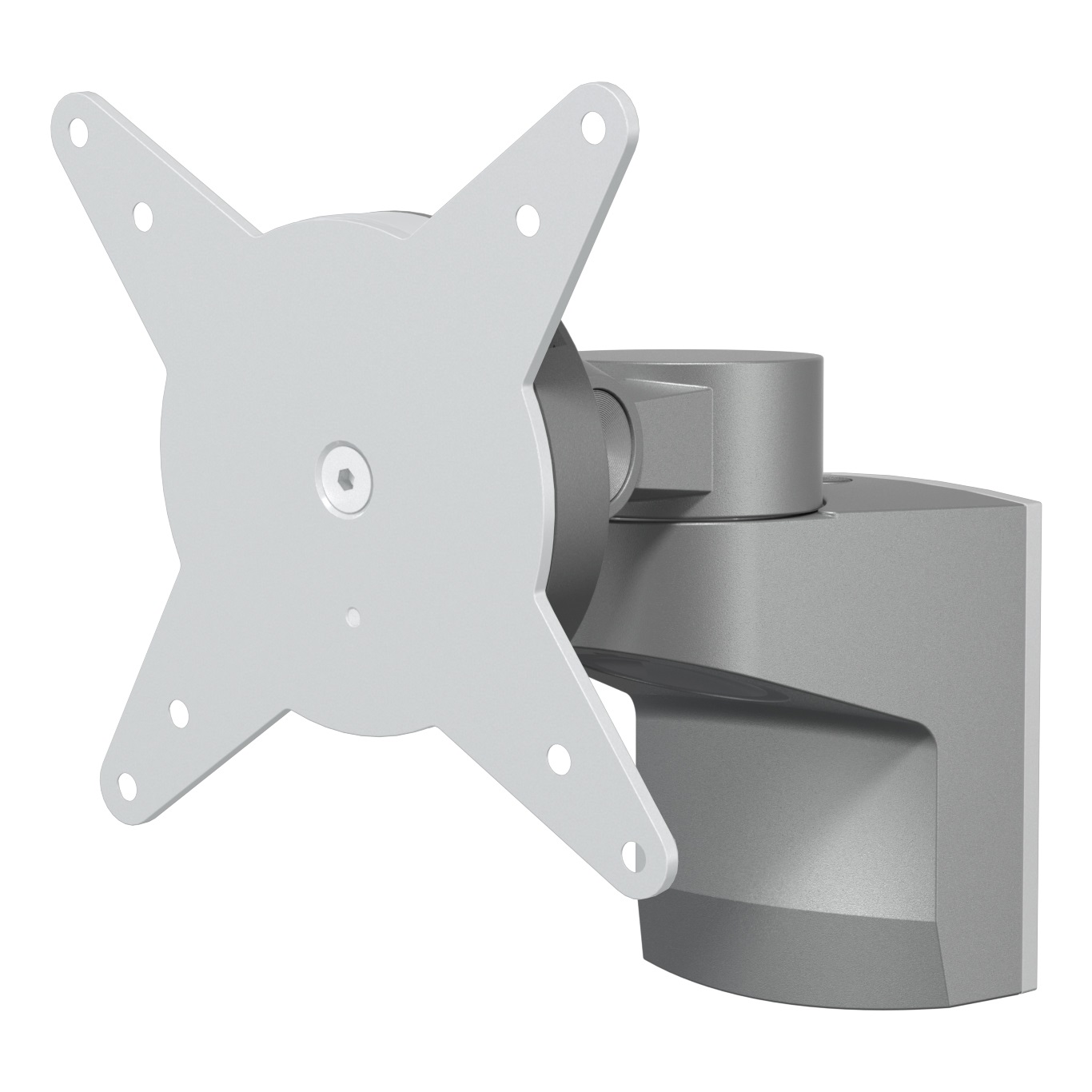 Dataflex Viewlite Braccio Porta Monitor a Parete 58.202 - Argento/Bianco, Portata 8 kg, Fino a 61 cm, VESA 100x100, Rotazione 360°, Inclinazione 90°/-55°, Garanzia 5 Anni