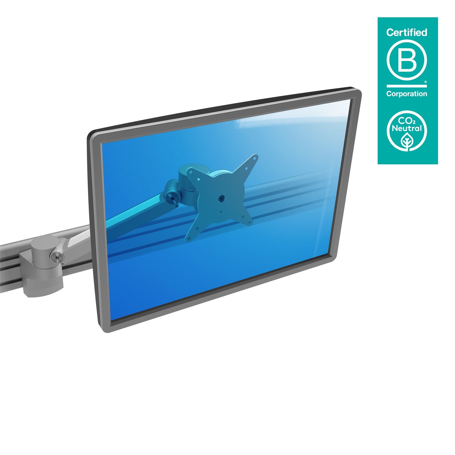 Dataflex Viewlite Plus Braccio Porta Monitor - Binario 512, Argento/Bianco, Fissaggio a Parete o a Binario