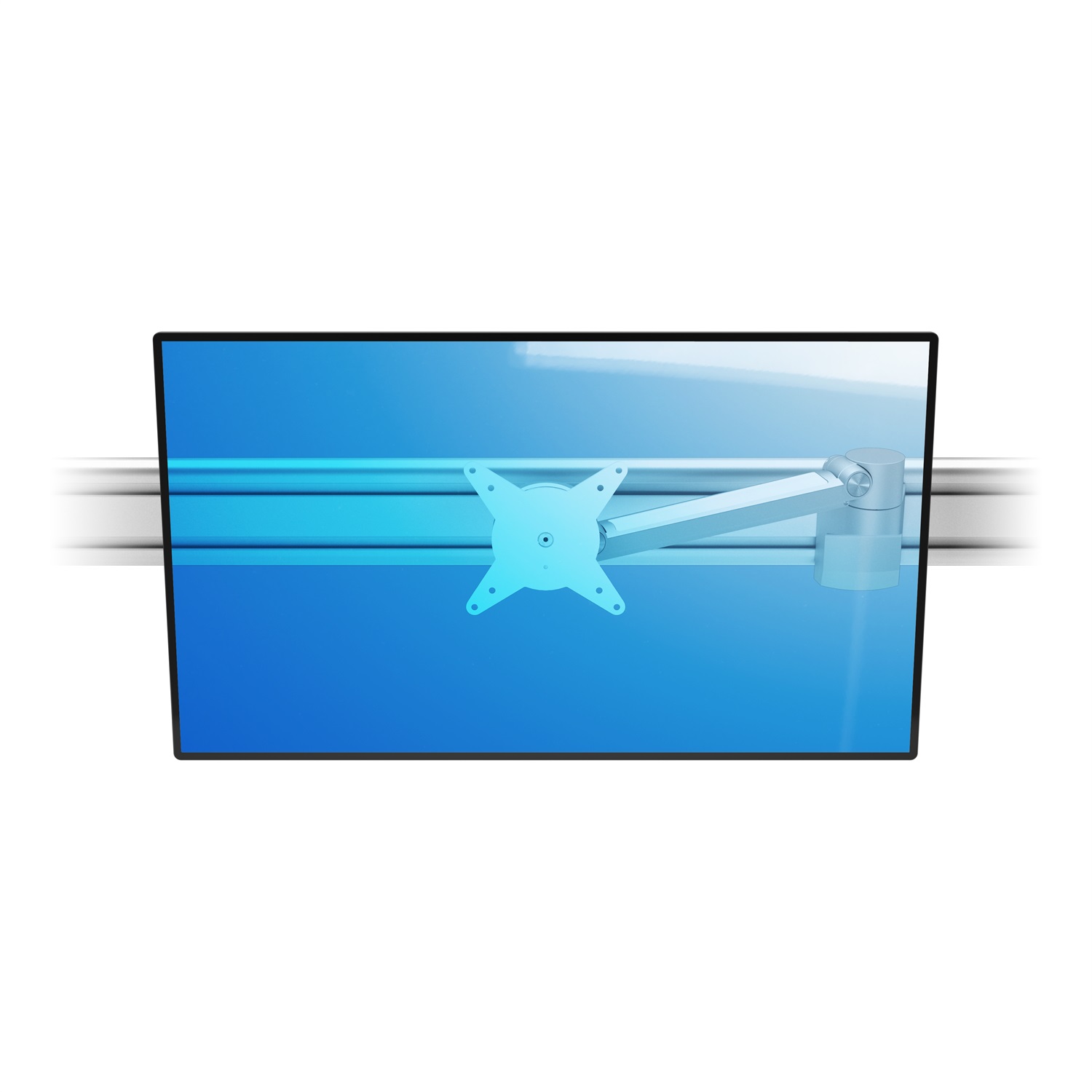 Dataflex Viewlite 702 - Scrivania Porta Monitor Regolabile in Argento/Bianco