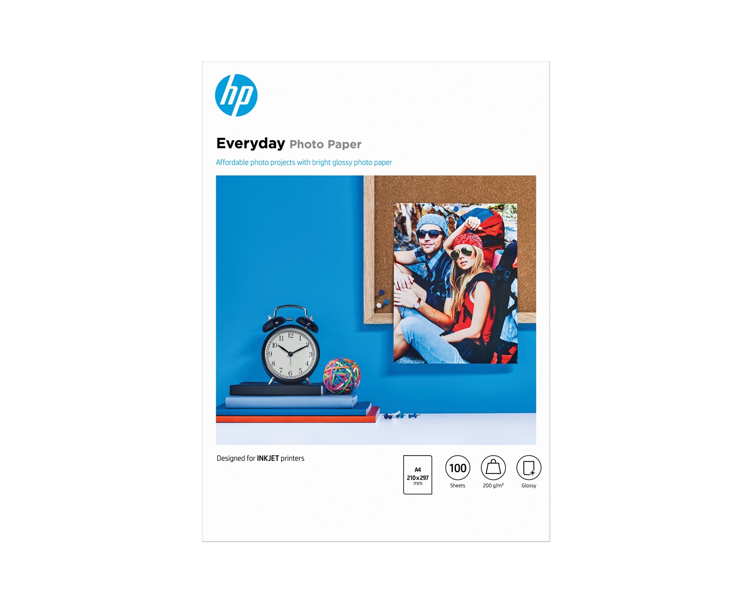 HP Q2510A Carta Fotografica Everyday, Lucida, 200 g/m², A4 (210 x 297 mm), Confezione da 100 Fogli
