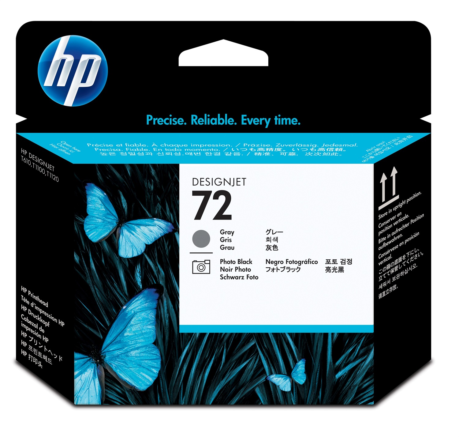 HP Testina di Stampa Originale 72 C9380A - Grigio e Nero Fotografico, Compatibile con DesignJet T610, T620, T770, T1100, T1200, T2300, T790, T1300