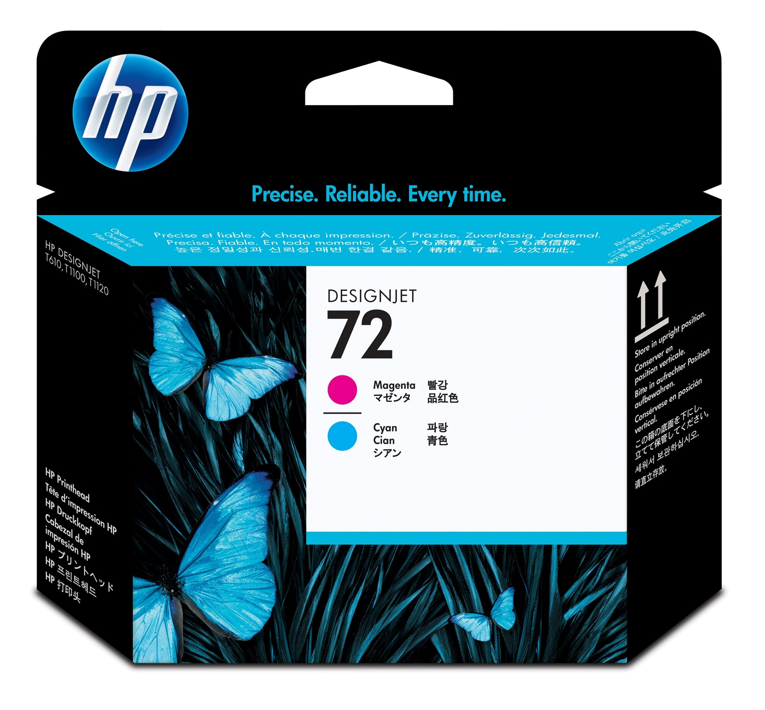 HP Testina di Stampa Magenta e Ciano 72 C9383A - Compatibile con DesignJet T610, T1100, T1120, T1200, T1300, T770, T790 - Qualità Professionale