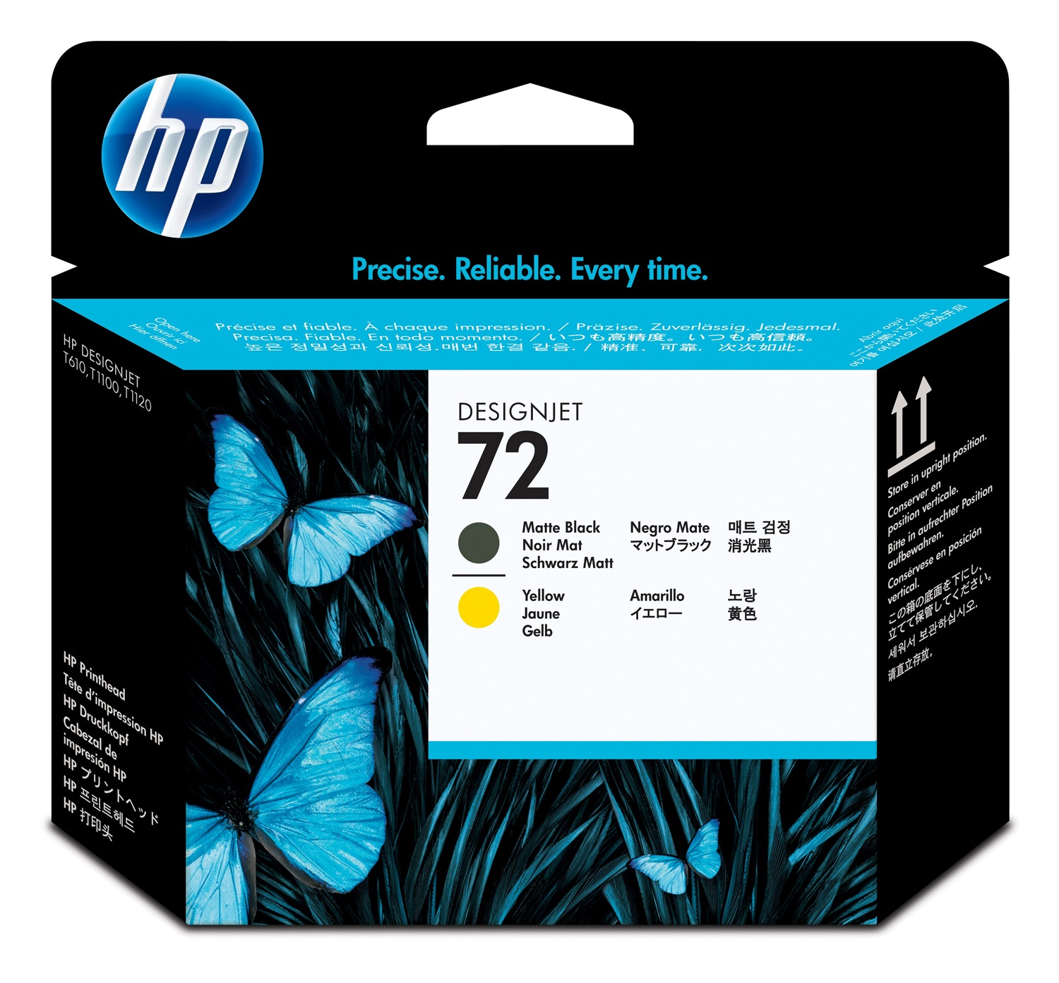HP 72 Testina di Stampa Originale C9384A - Nero Opaco e Giallo, Compatibile con DesignJet T610, T620, T770, T1100, T1200, T2300, T790, T1300 - 69 Pagine