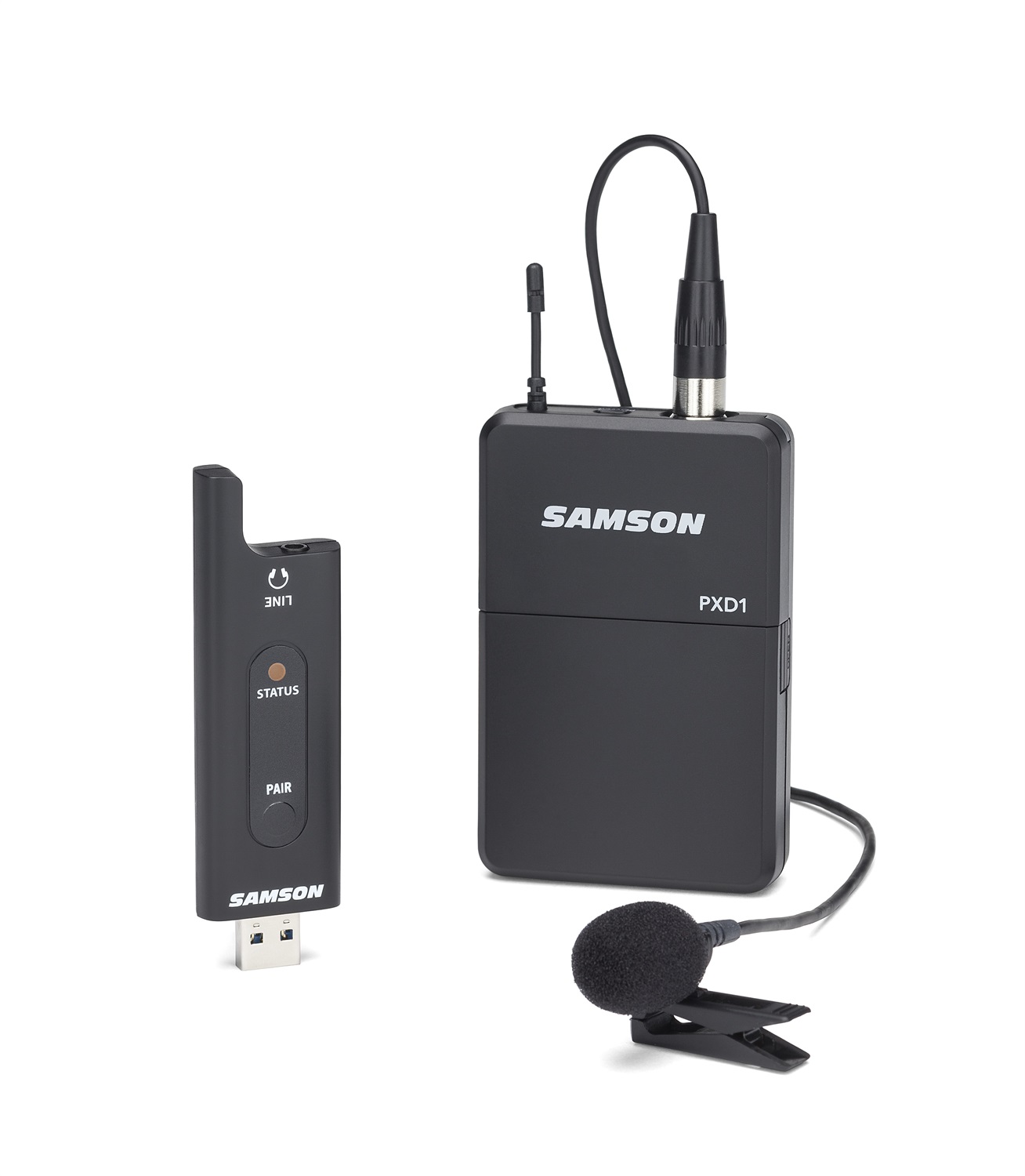 Samson XPD2 Lavalier USB Digital Wireless System - Microfono Completo 2.4 GHz con Ricevitore USB e Trasmettitore a Batteria