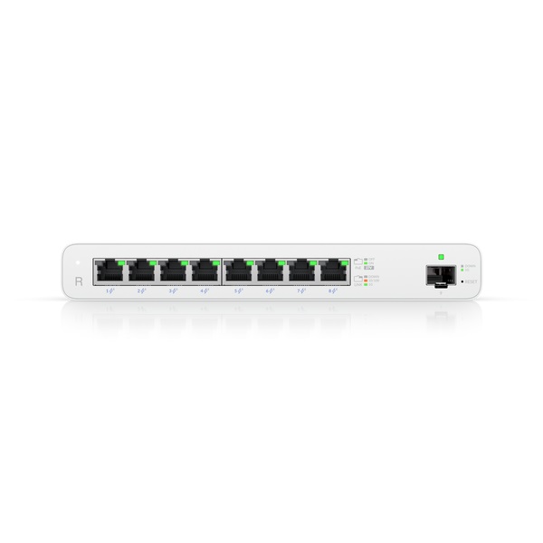 Ubiquiti UISP-R Router cablato Gigabit Ethernet Bianco con 8 porte RJ45 e 1 porta SFP, PoE 110W