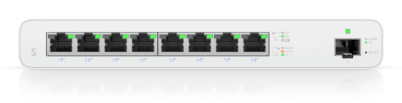 Ubiquiti UISP-S Switch Gestito L2 8 Porte Gigabit Ethernet (10/100/1000) con Supporto Power over Ethernet (PoE) Bianco