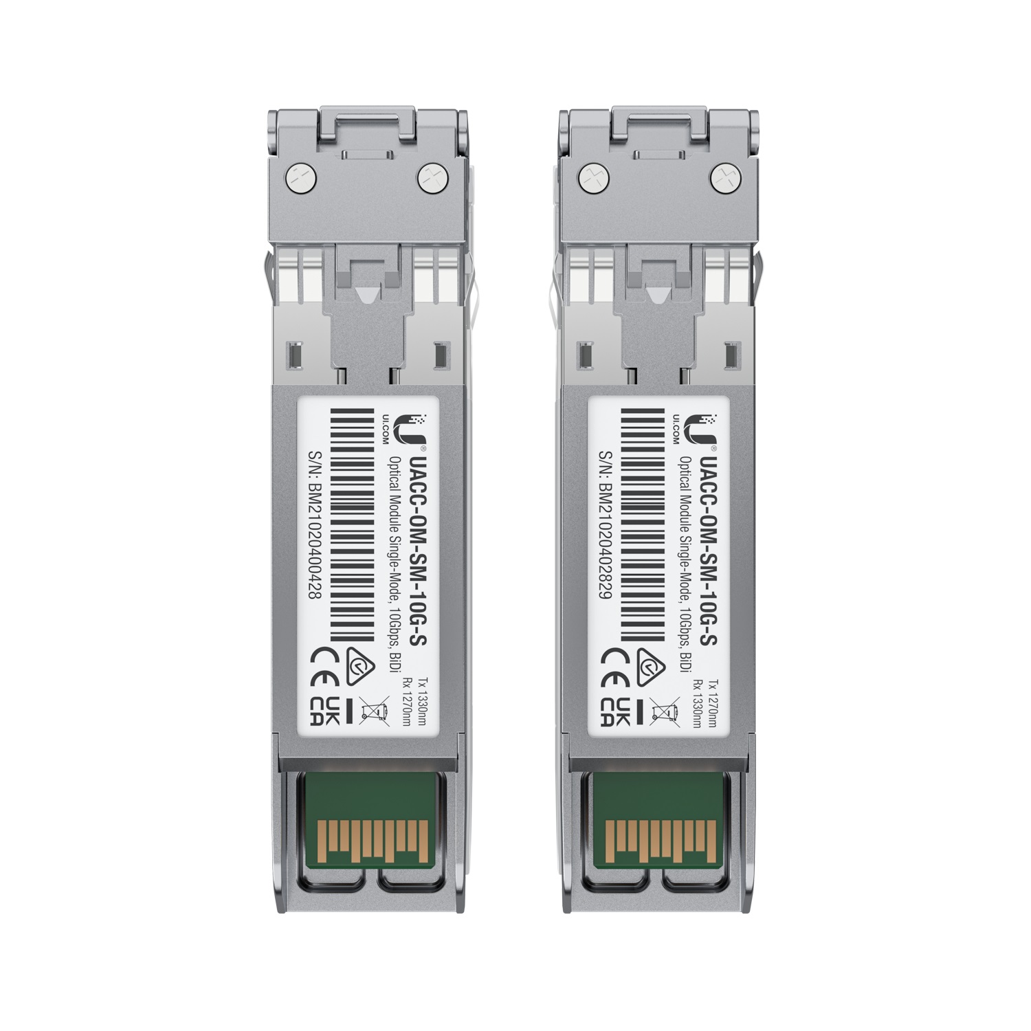 Ubiquiti UACC-OM-SM-10G-S-20 Modulo Ricetrasmettitore SFP Fibra Ottica 10000 Mbit/s Connettore LC Acciaio Inossidabile - 20 pz