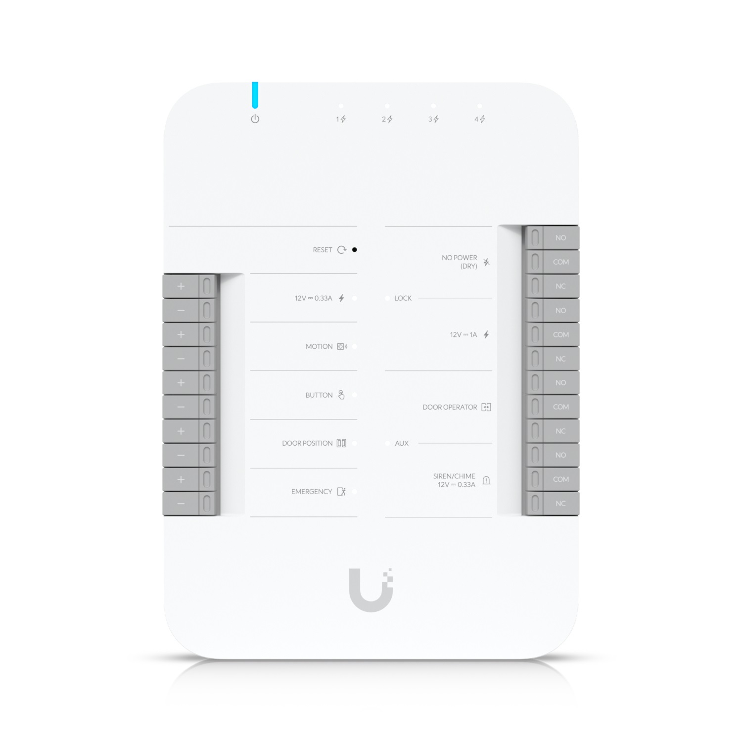 Ubiquiti UA-HUB-DOOR - Controllore di Accesso per Porta Singola, Ethernet 10/100/1000 Mbit/s, Consumi 30 W, Dimensioni 174,9x126x32,9 mm, Bianco