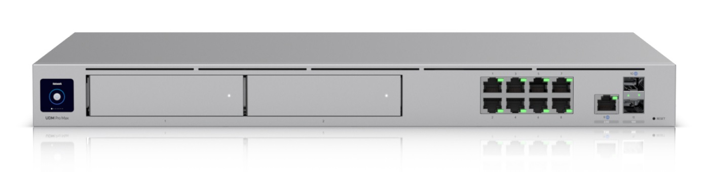 Ubiquiti UniFi Dream Machine Pro Max - Switch Gestito 9 Porte 2.5G Ethernet (100/1000/2500), 1U Rackmount, 128GB SSD, 2x SFP