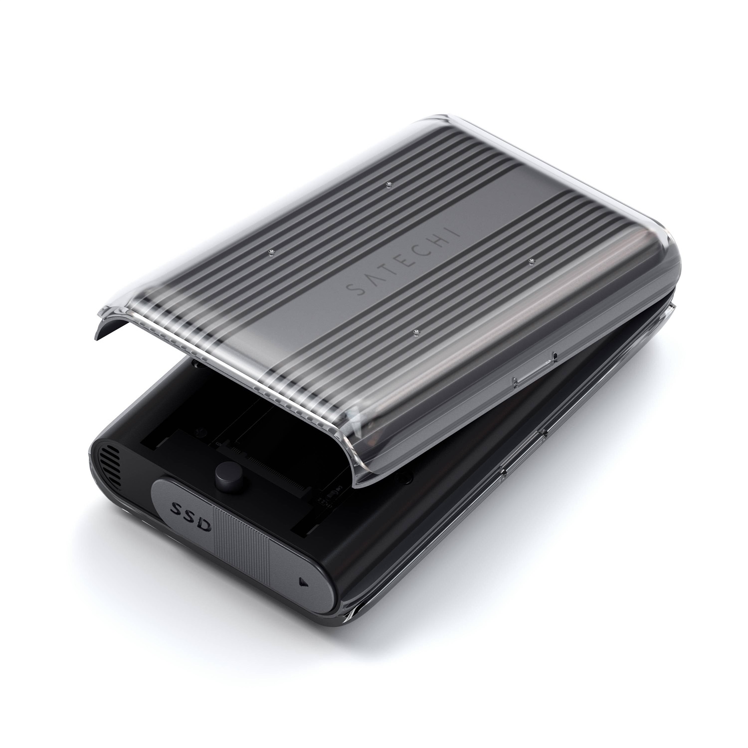 Satechi USB4 NVMe SSD Pro Box Esterno - Alloggiamento SSD M.2, 40 Gbps, Fino a 16 TB, Alluminio e Policabonato, Supporto per SSD 2280/2260/2242 mm