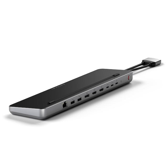 SATECHI Docking Station USB-C Doppia con 2 Porte HDMI, Display Port, 2 Porte USB-C, 2 Porte USB-A, Porta Ethernet e Slot per SSD SATA/NVMe - Compatibile con MacBook Pro/Air e Dispositivi Type-C