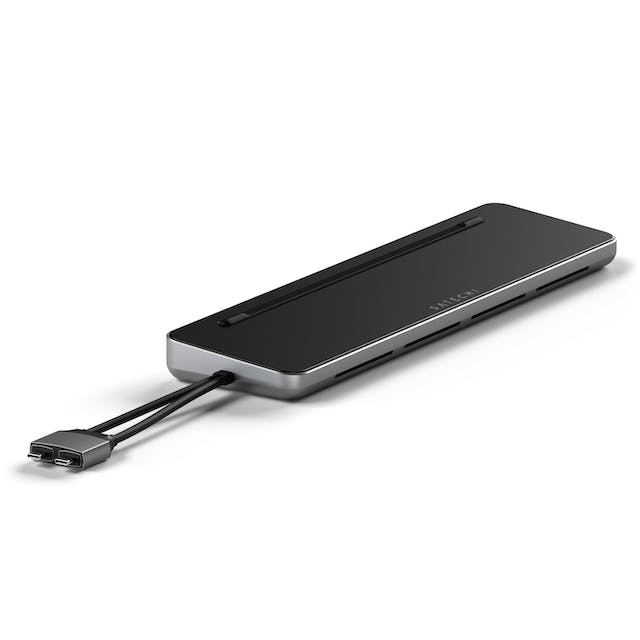 SATECHI Docking Station USB-C Doppia con 2 Porte HDMI, Display Port, 2 Porte USB-C, 2 Porte USB-A, Porta Ethernet e Slot per SSD SATA/NVMe - Compatibile con MacBook Pro/Air e Dispositivi Type-C