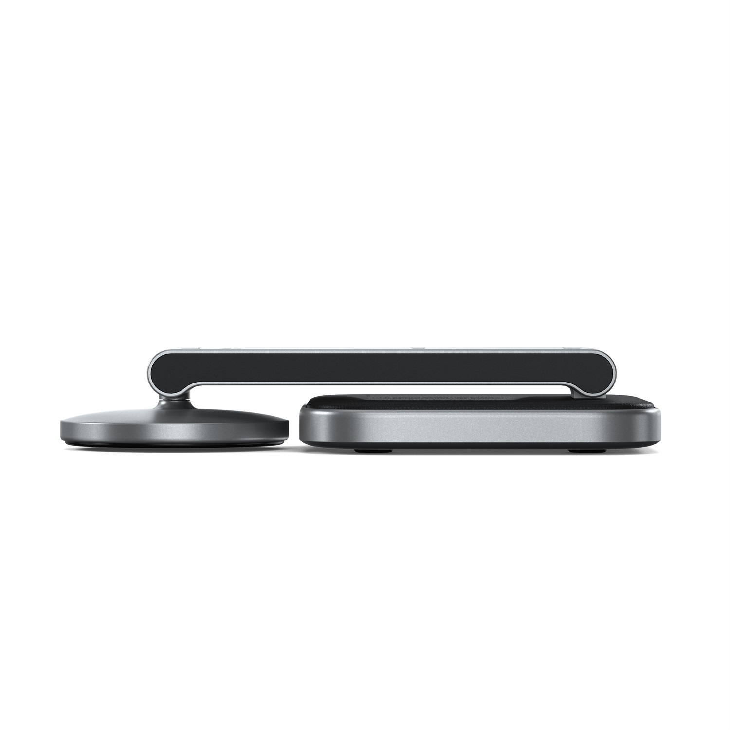 SATECHI Stazione di Ricarica Wireless 3 in 1 Qi2 15W Magnetica Pieghevole per iPhone, Apple Watch e AirPods - Grigio/Nero
