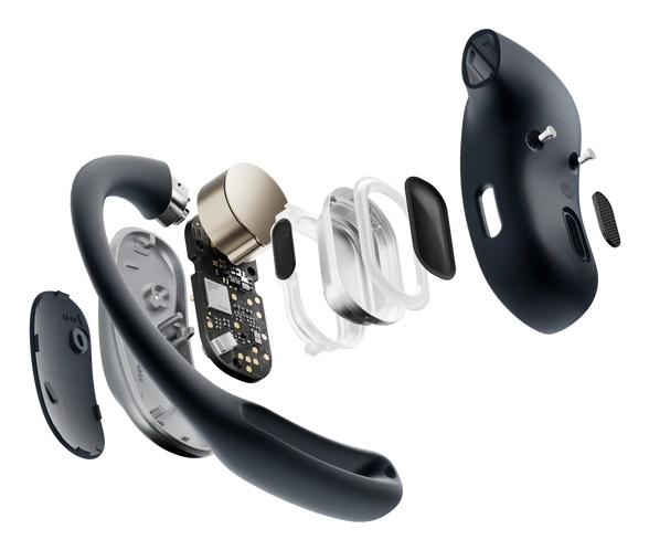 Shokz OpenFit Air Auricolare Wireless Bluetooth Nero - Design Open-ear, Fino a 28 Ore di Autonomia, Microfono Integrato, Resistente al Sudore e all'Acqua