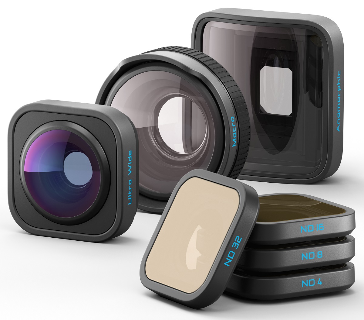 GoPro Collezione di obiettivi HB-Series per HERO13 Black - Include Ultra Wide Lens Mod, Macro Lens Mod, Anamorphic Lens Mod, 4 filtri ND e custodia