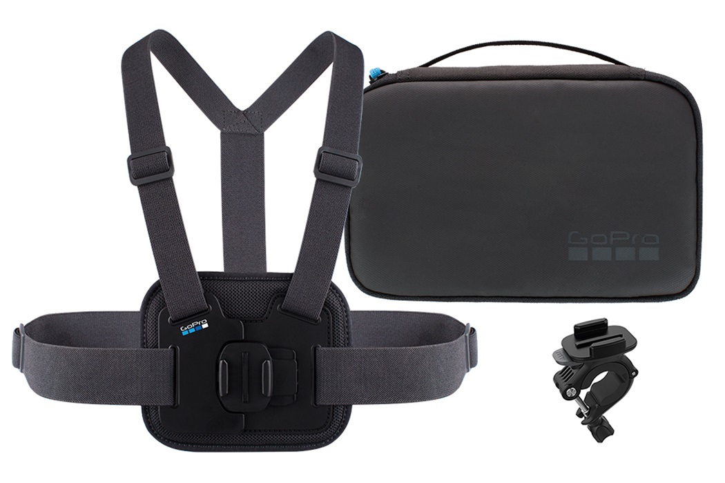 GoPro Kit Sportivo: Fascia Toracica, Supporti per Manubrio e Asta, Borsa per Fotocamera
