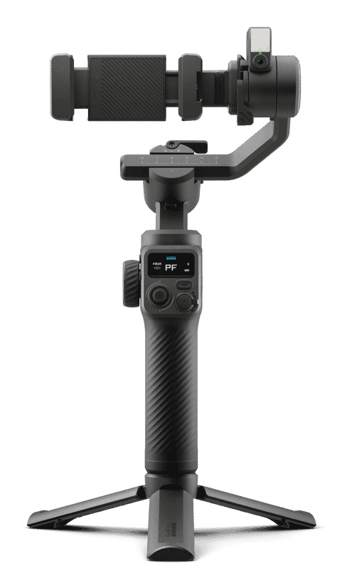 GoPro Fluid Pro AI - Stabilizzatore cardanico a 3 assi per videocamere GoPro e smartphone con tracciamento del soggetto, illuminazione, controllo wireless, vlogging e rotazione a 360°
