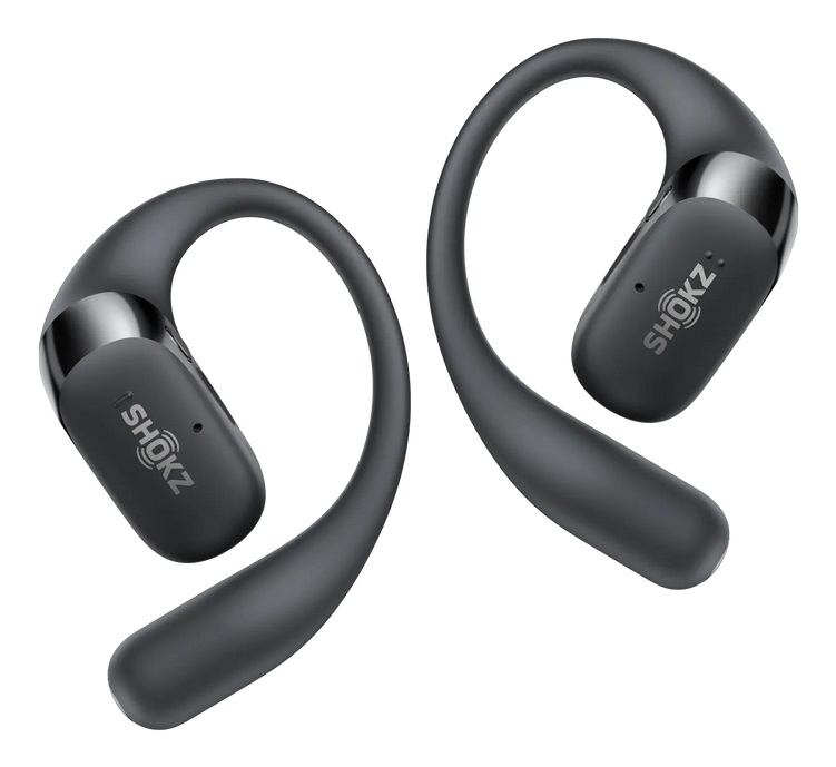 SHOKZ OpenFit 2 Cuffie Wireless Bluetooth a Conduzione Ossea - Nero, Fino a 11 Ore di Riproduzione, Ideali per Chiamate, Musica e Sport