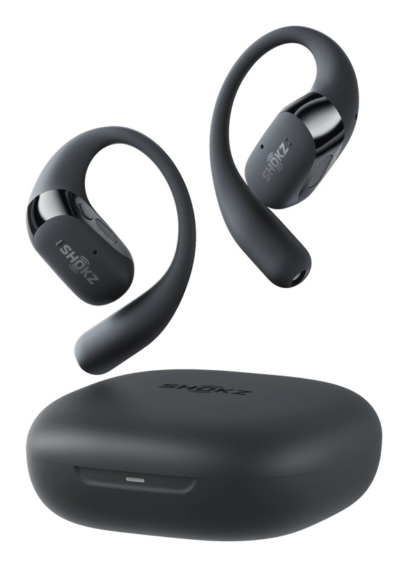 SHOKZ OpenFit 2 Cuffie Wireless Bluetooth a Conduzione Ossea - Nero, Fino a 11 Ore di Riproduzione, Ideali per Chiamate, Musica e Sport