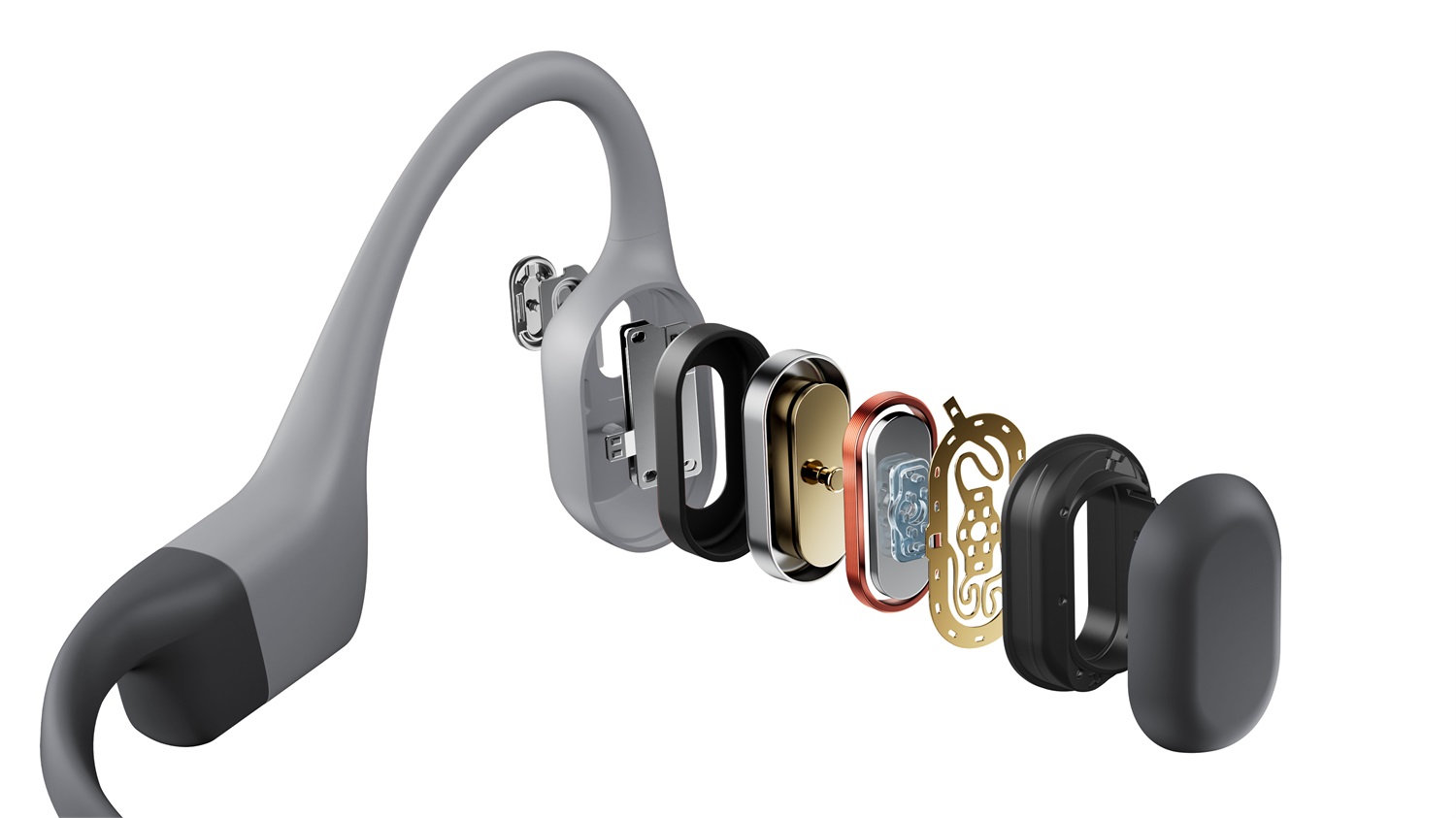SHOKZ OpenSwim Pro Auricolari a Conduzione Ossea Wireless Bluetooth per Sport - Grigio