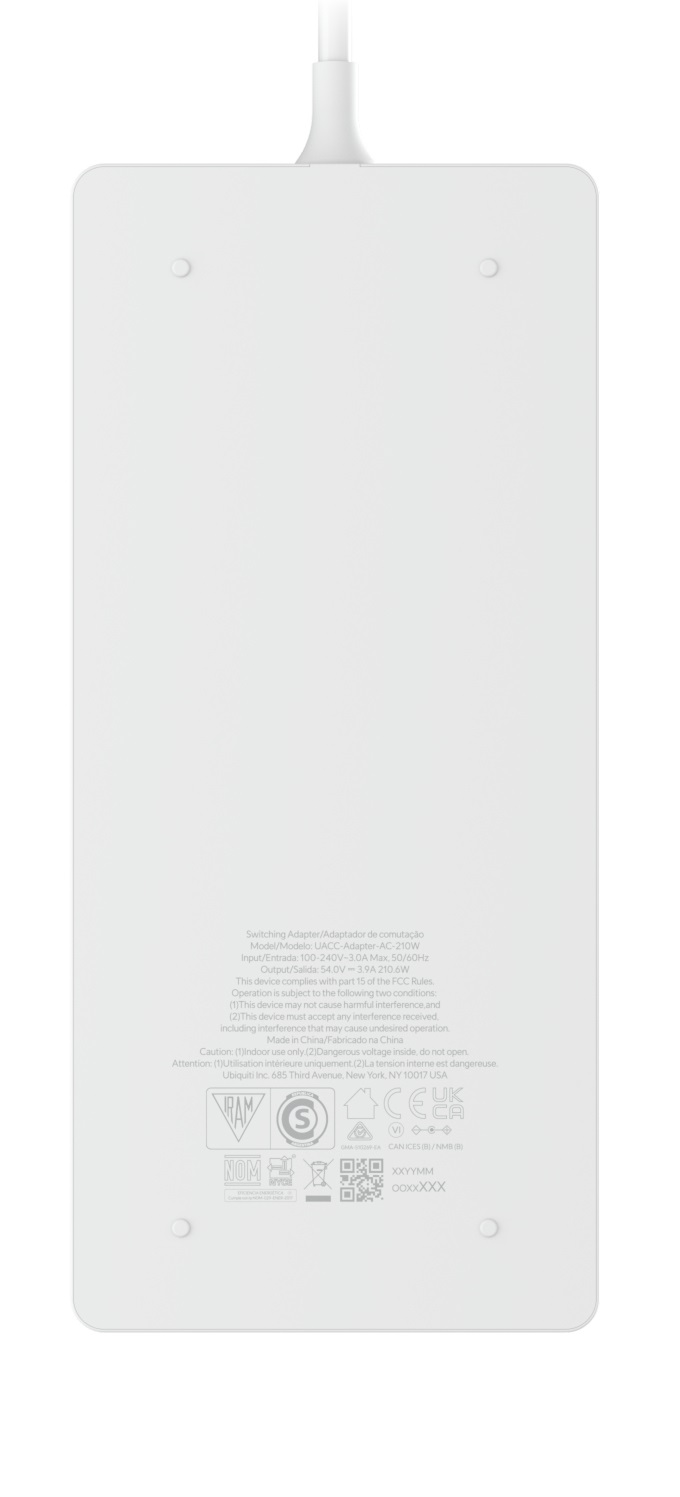 Ubiquiti UACC-Adapter-AC-210W - Adattatore di alimentazione AC 210W per switch PoE, 54V DC