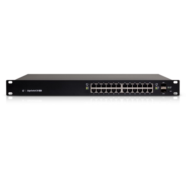 Ubiquiti Networks ES-24-250W Switch di rete Gestito L2/L3 con 24 Porte Gigabit Ethernet (10/100/1000), 2 SFP, Supporto Power over Ethernet (PoE), Montaggio Rack 1U, Nero