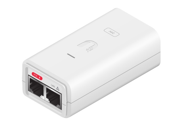 Ubiquiti POE-24-12W-G-WH Adattatore PoE e Iniettore Gigabit Ethernet 24V Bianco