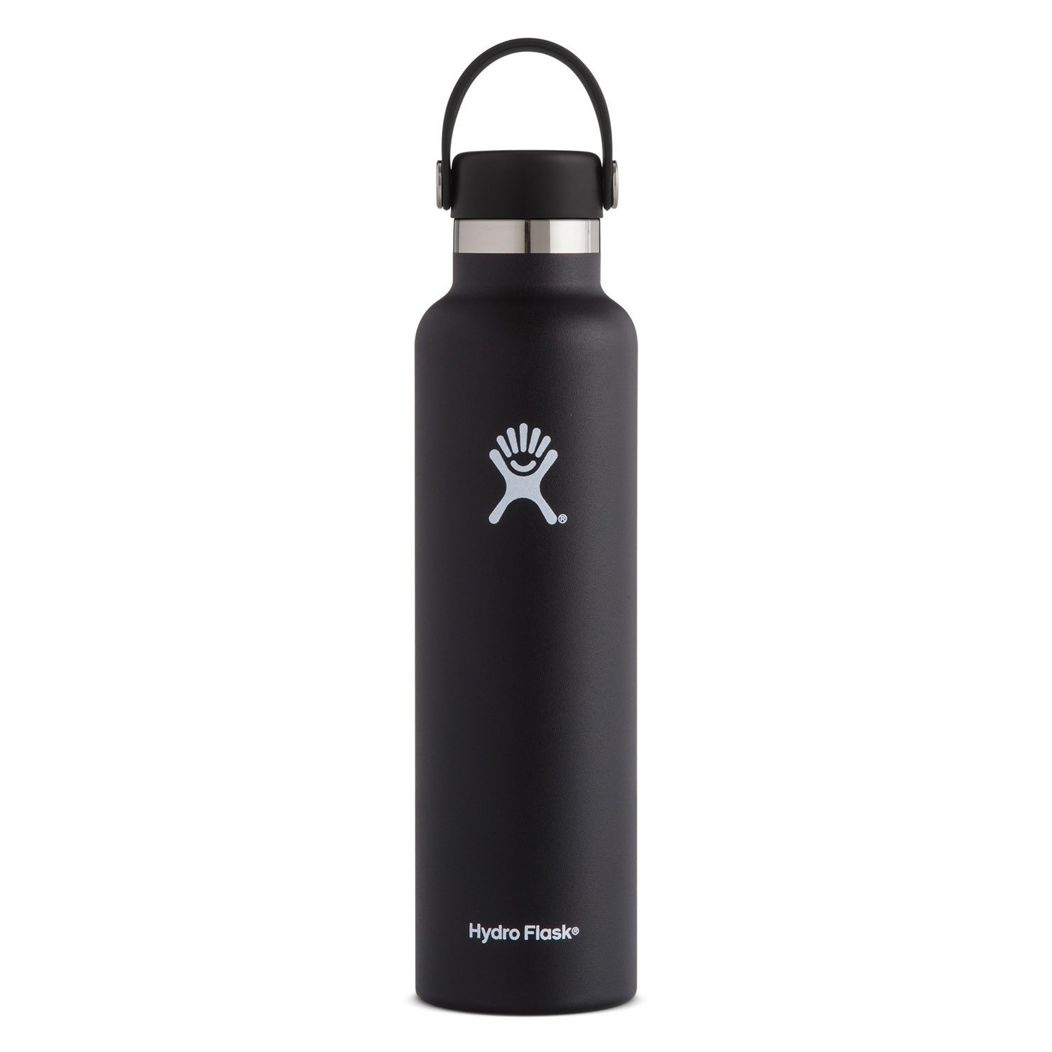 Hydro Flask Borraccia Termica Standard Mouth 709 ml (24 oz) in Acciaio Inossidabile con Isolamento Sottovuoto, Tappo Flex Cap Antigoccia, Senza BPA, Nero