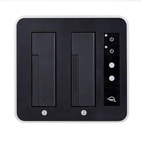 OWC OWCTCDRVDCK Docking Station per HDD/SSD USB 3.2 Gen 2 Type-C, Dual Drive Bay, Compatibile con Mac e PC, Nero e Argento