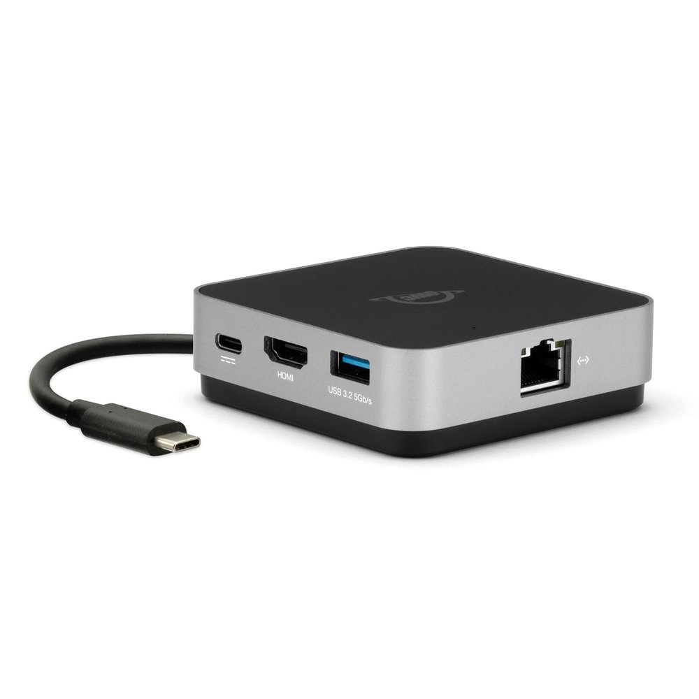 OWC USB-C Travel Dock E 6 Porte - Docking Station e Replicatore di Porte con 2x USB 3.2 Type-A, 1x HDMI 2.0, 1x Lettore di Schede SD, 1x Gigabit Ethernet, Pass-Through USB-C, Grigio Siderale