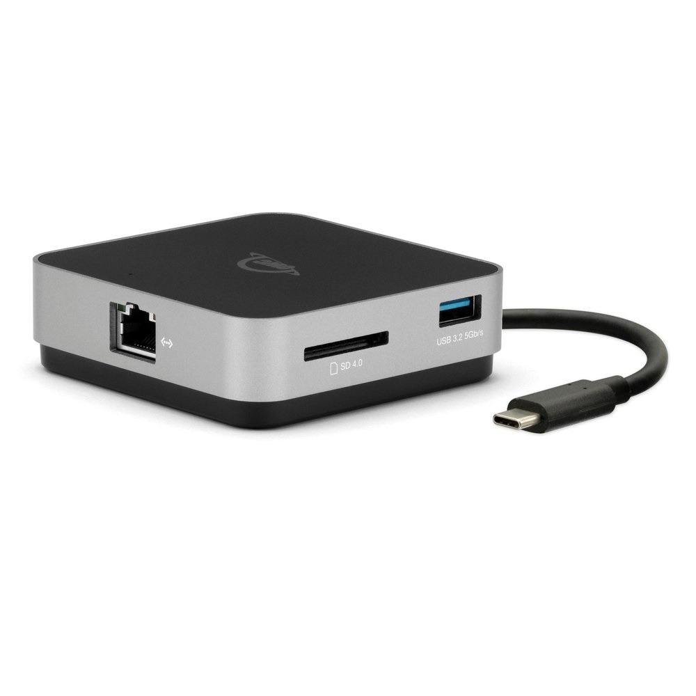 OWC USB-C Travel Dock E 6 Porte - Docking Station e Replicatore di Porte con 2x USB 3.2 Type-A, 1x HDMI 2.0, 1x Lettore di Schede SD, 1x Gigabit Ethernet, Pass-Through USB-C, Grigio Siderale