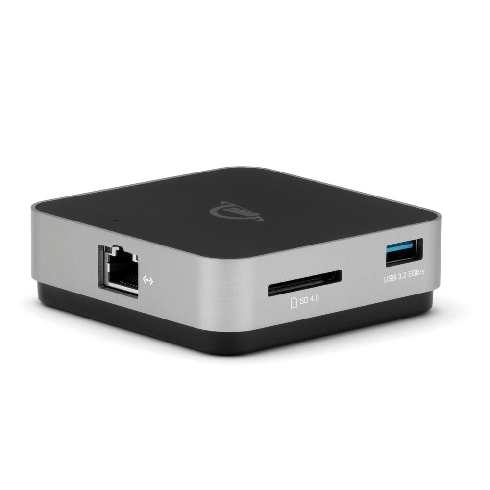 OWC USB-C Travel Dock E 6 Porte - Docking Station e Replicatore di Porte con 2x USB 3.2 Type-A, 1x HDMI 2.0, 1x Lettore di Schede SD, 1x Gigabit Ethernet, Pass-Through USB-C, Grigio Siderale