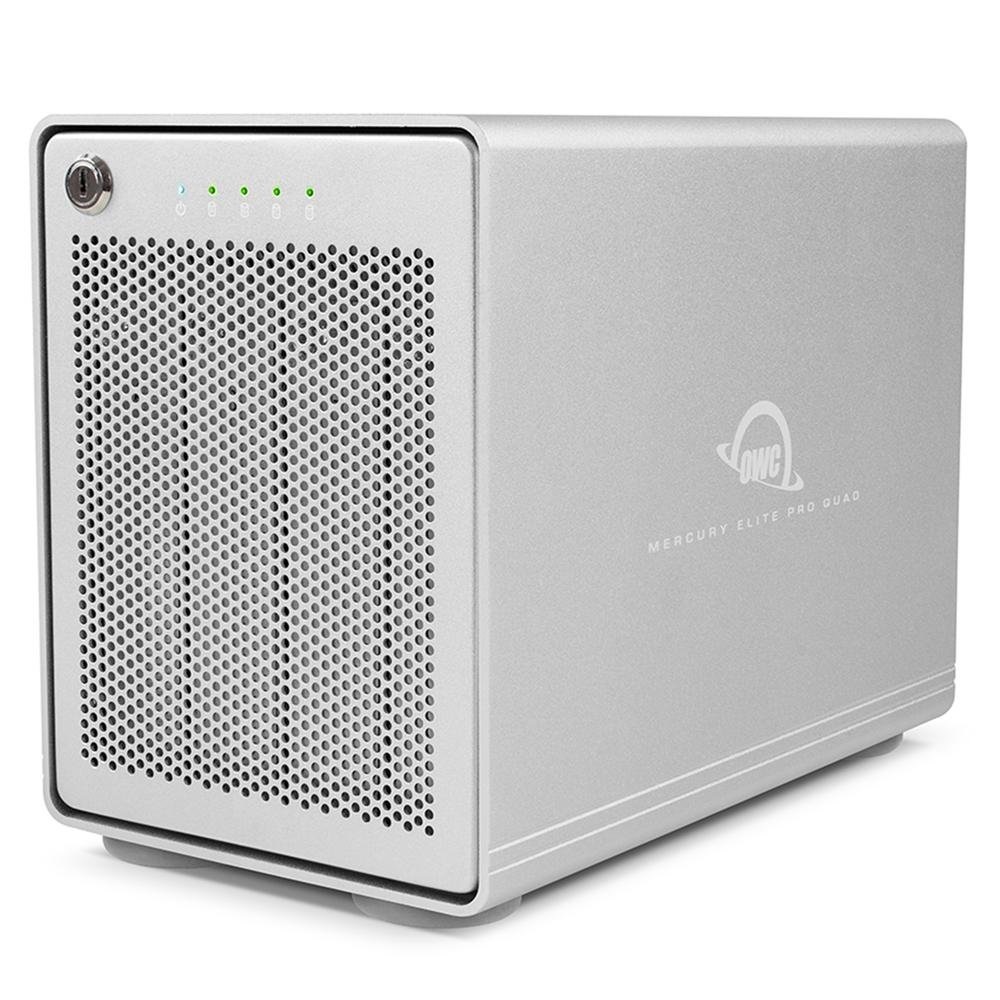 OWC Mercury Elite Pro Quad Box Esterno HDD/SSD Bianco 2.5/3.5 con Funzionalità SoftRAID e Supporto RAID 4 Bay