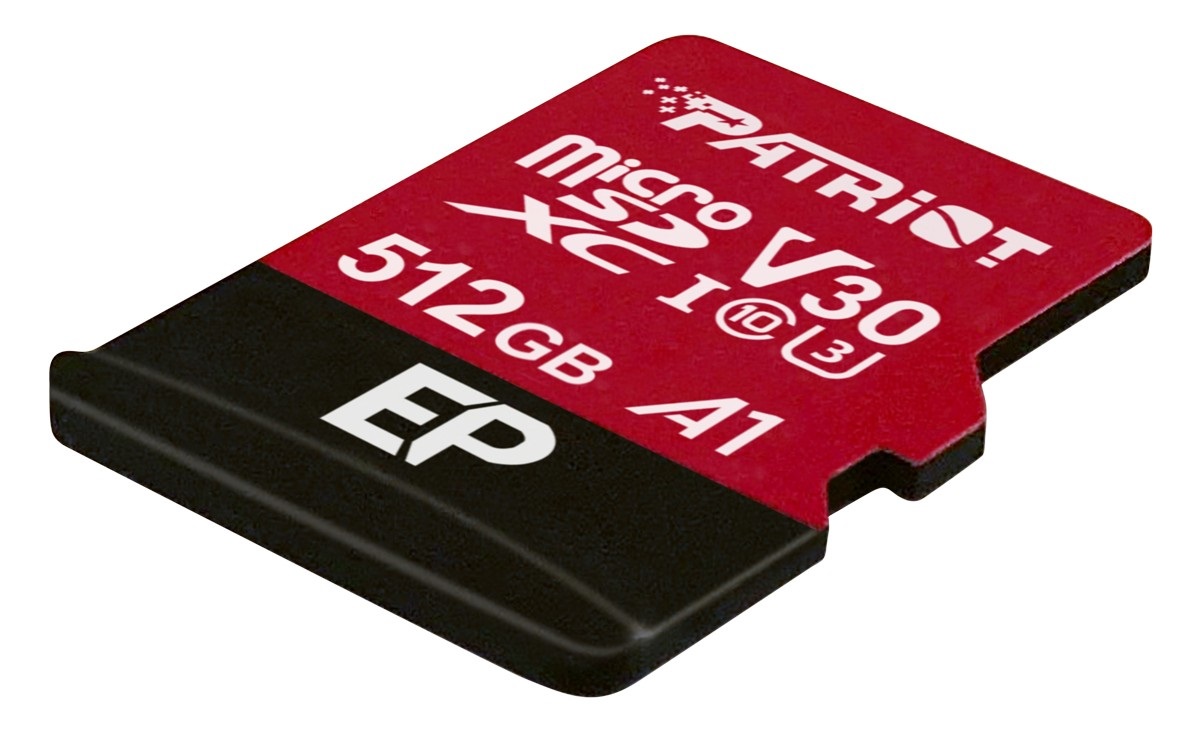 Patriot Memory EP V30 A1 512 GB MicroSDXC UHS-I Classe 10 - Velocità di lettura 90 MB/s, scrittura 80 MB/s, ideale per video 4K