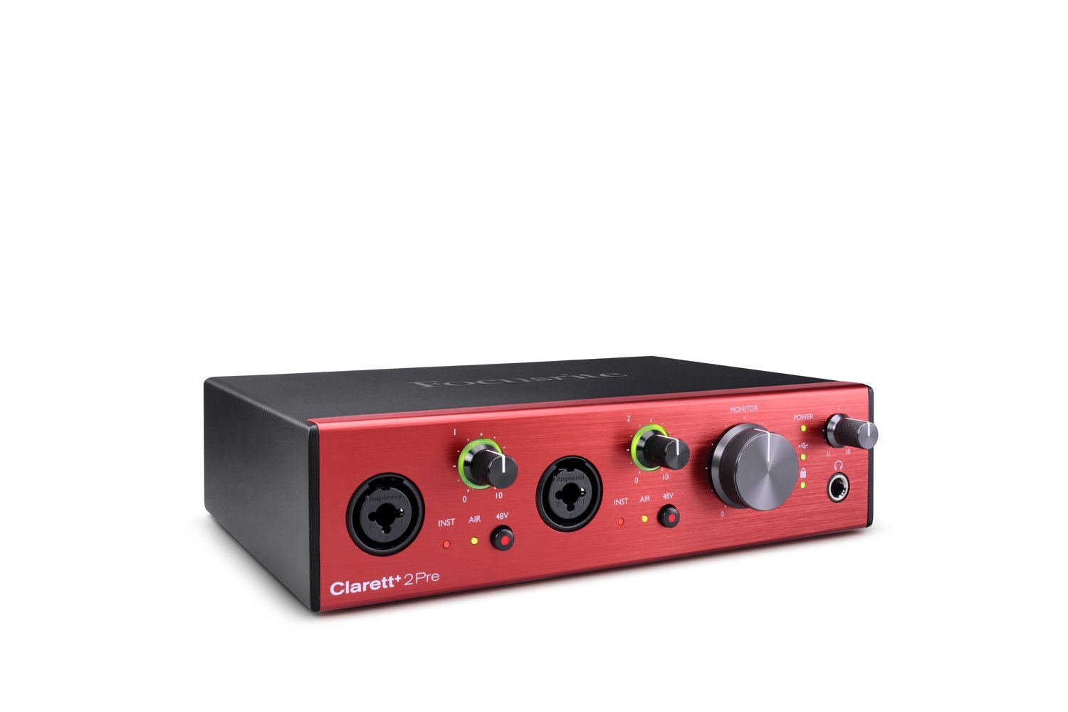 Focusrite Clarett 2Pre - Interfaccia Audio USB-C con 2 Preamplificatori Professionali, 4 Uscite TRS, Ingressi Combo e TOSLINK