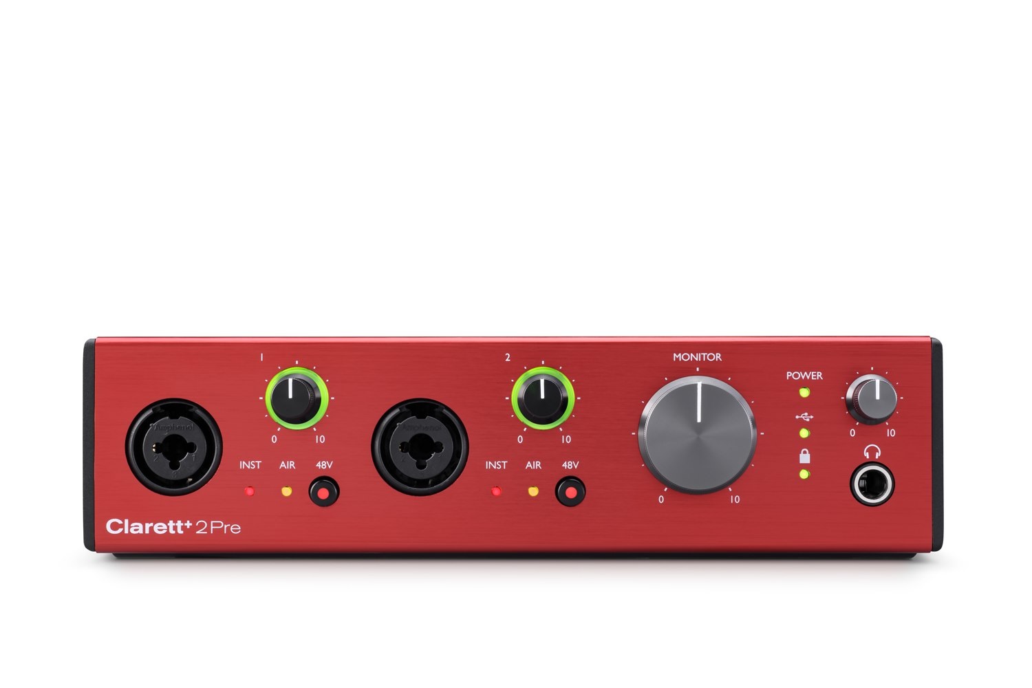 Focusrite Clarett 2Pre - Interfaccia Audio USB-C con 2 Preamplificatori Professionali, 4 Uscite TRS, Ingressi Combo e TOSLINK