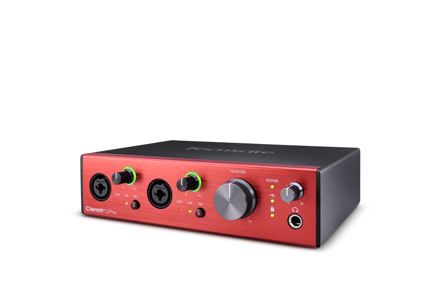 Focusrite Clarett 2Pre - Interfaccia Audio USB-C con 2 Preamplificatori Professionali, 4 Uscite TRS, Ingressi Combo e TOSLINK