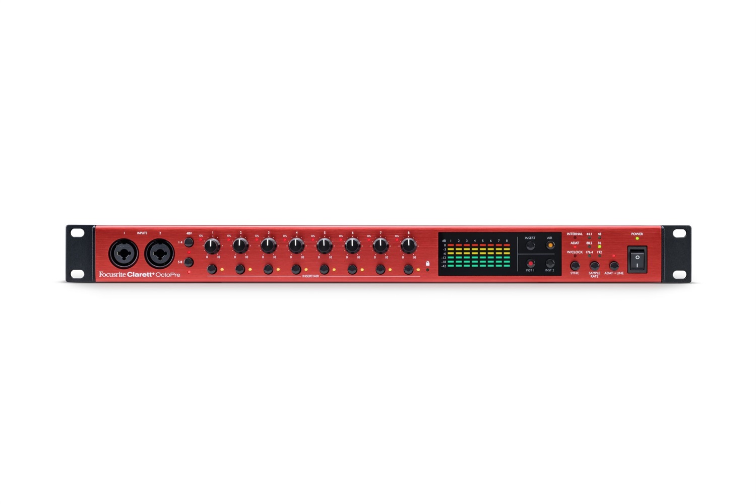Focusrite Clarett OctoPre - Preamplificatore Microfonico ADAT 8 Ingressi e 8 Uscite, 24bit/192kHz, Funzione AIR