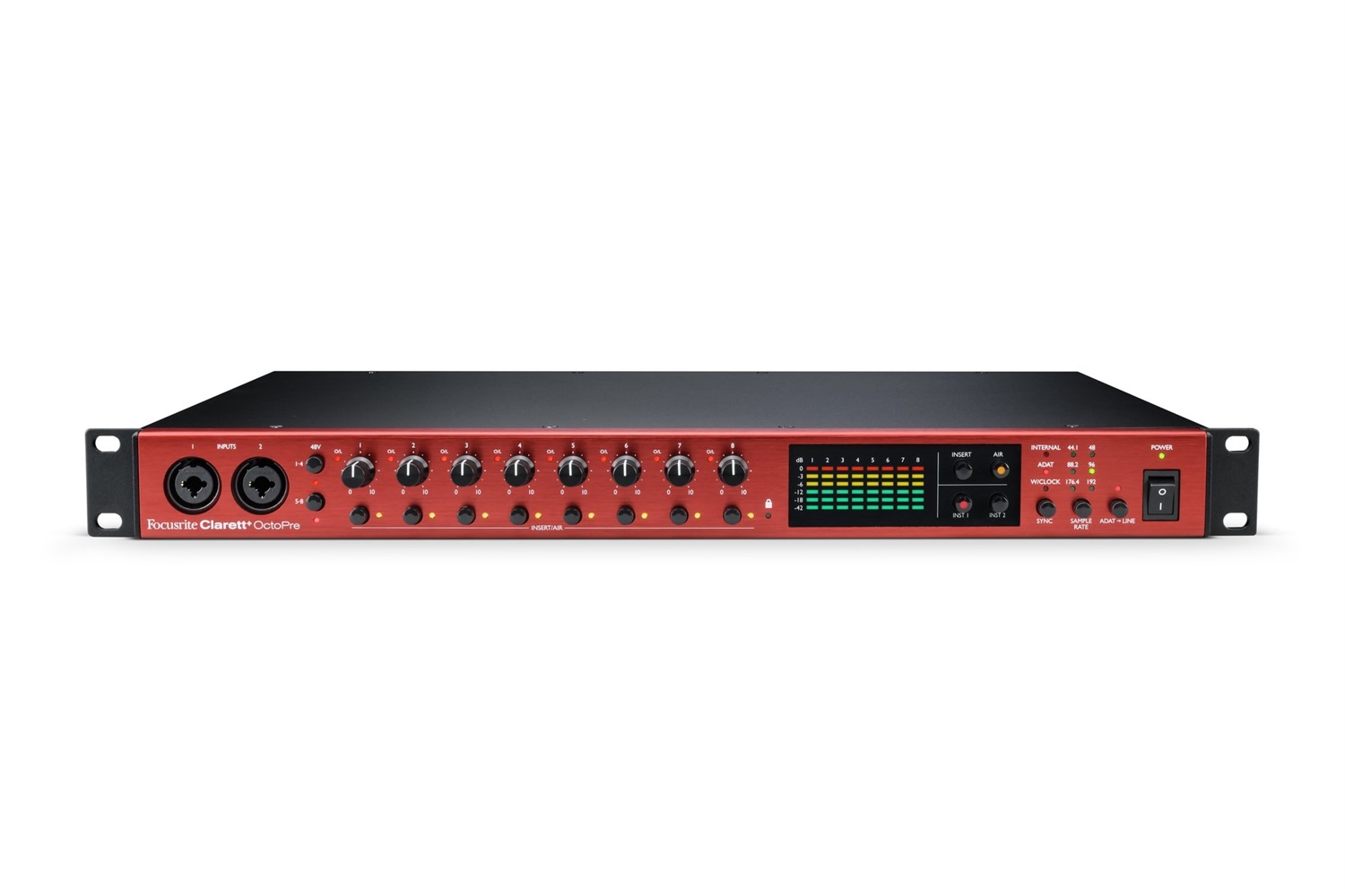 Focusrite Clarett OctoPre - Preamplificatore Microfonico ADAT 8 Ingressi e 8 Uscite, 24bit/192kHz, Funzione AIR