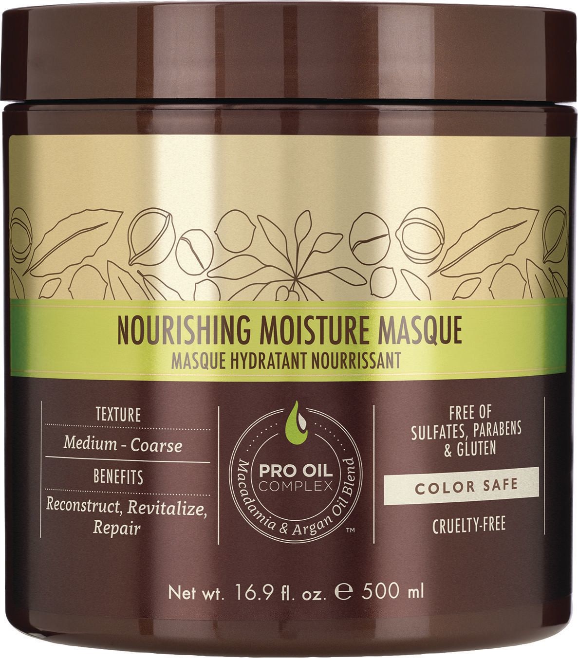 Macadamia Nourishing Repair Masque 500ml - Maschera Rigenerante per Capelli Secchi e Danneggiati con Oli di Macadamia e Argan
